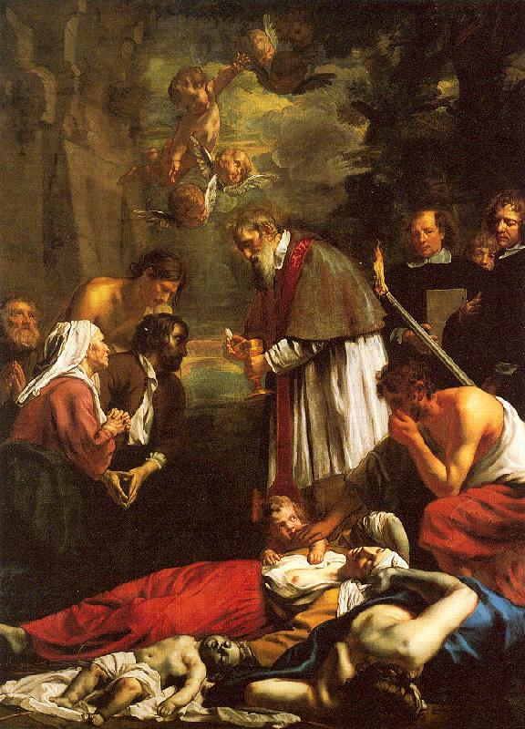 Oost, Jacob van the Younger St. Macaire of Ghent Tending the Plague-Stricken China oil painting art
